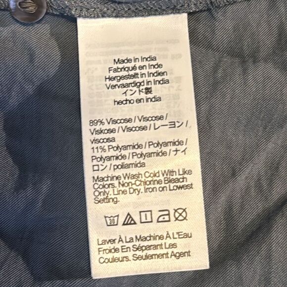 Madewell Relaxed Tulip-Back Top Womens Small Índigo - Picture 7 of 12